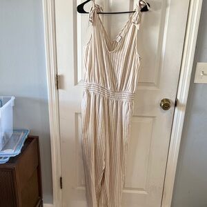 a new day Beige Striped Jumpsuit